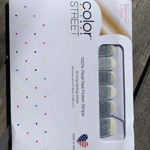 Colorstreet nail wraps in glittering silver